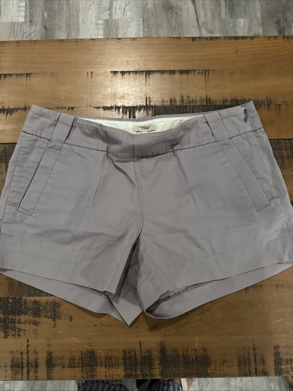 J.CREW Size 8 Women's 3” Cotton Chino Shorts Lilac Classic Flat Front